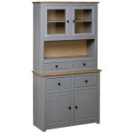 Vidaxl - buffet haut gris 93x40, 5x180 cm pin gamme panama