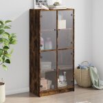 Vidaxl - buffet haut avec portes ch�ne fum� 68x37x142 cm bois ing�nierie