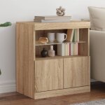 Buffet avec lumires led chne sonoma 60x37x67 cm vidaxl