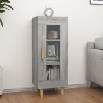 Vidaxl - buffet, meuble de rangement sonoma gris 34, 5x34x90 cm bois d'ing�nierie
