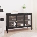 Buffet noir 105x35x70 cm acier et verre vidaxl Buffet noir 105x35x70 cm acier et verre vidaxl