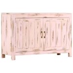 Vidaxl - buffet rose clair 110x35x70 cm bois de manguier massif