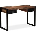 Vidaxl - bureau avec 2 tiroirs bois de rcupration massif 120x50x76 cm