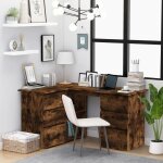 Vidaxl - bureau d'angle chne fum 145x100x76 cm bois d'ingnierie