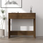 Vidaxl ? bureau d'angle ch�ne marron 80x40x75 cm ? bois d'ing�nierie ? surface lisse et r�sistante ? ...