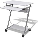 Vidaxl ? bureau droit compact avec plateau � clavier coulissant ? dimensions 60x40cm ? hauteur 74cm ? ...