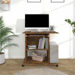 Vidaxl - bureau d'ordinateur chne fum 80x50x75 cm bois d'ingnierie