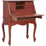 Vidaxl - bureau secr�taire marron 78x42x103 cm bois d'acajou massif
