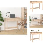 Vidaxl - bureau avec tiroirs 100x50x78 cm bois massif de pin - bureau en bois - bureau design - bureau ...