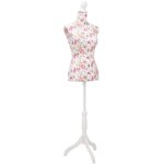 Buste de couture de femme en coton blanc motifs  rosiers