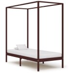 Vidaxl - cadre de lit � baldaquin marron fonc� pin massif 90 x 200 cm