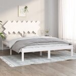 Cadre de lit blanc 140x190 cm bois massif vidaxl
