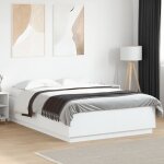 Cadre de lit blanc 140x200 cm bois d'ing�nierie