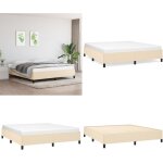 Vidaxl - cadre de lit sans matelas cr�me 160x200 cm tissu - cadre de lit - lit double - literie - sommier ...