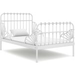 Vidaxl - cadre de lit extensible sans matelas blanc mtal 80x130 / 200 cm