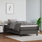 Sommier � ressorts de lit gris 90x200 cm similicuir