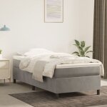 Sommier � lattes de lit gris clair 80x200 cm velours
