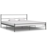 Cadre de lit sans matelas gris m�tal 200x200 cm vidaxl