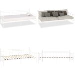 Vidaxl - cadre de lit de jour sans matelas blanc mtal 90x200 cm - lit convertible - canap lit - lit ...