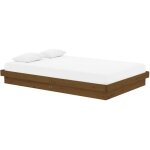 Vidaxl - cadre de lit sans matelas marron miel bois massif