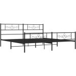 Vidaxl cadre de lit m�tal sans matelas avec pied de lit noir 200x200cm