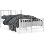 Cadre de lit métal sans matelas et pied de lit blanc 120x190 cm vidaxl Cadre de lit métal sans matelas et pied de lit blanc 120x190 cm vidaxl