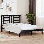 Vidaxl - cadre de lit noir bois de pin massif 140x190 cm