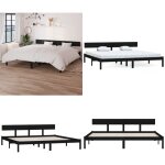 Vidaxl - cadre de lit sans matelas noir bois massif - cadre de lit - lit double - lit en bois - lit moderne ...