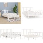 Vidaxl - cadre de lit sans matelas blanc 140x200 cm bois massif - cadre de lit - lit double - lit en ... Vidaxl - cadre de lit sans matelas blanc 140x200 cm bois massif - cadre de lit - lit double - lit en ...