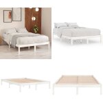 Vidaxl - cadre de lit sans matelas blanc bois massif 200x200 cm - cadre de lit - lit double - lit en ...