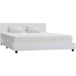 Vidaxl - cadre de lit sans matelas blanc similicuir 160x200 cm