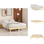 Vidaxl - cadre de lit sans matelas bois massif 160x200 cm - cadre de lit - lit double - bois massif - ...