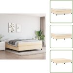 Vidaxl - cadre de lit sans matelas cr�me 160x200 cm tissu - cadre de lit - lit double - literie - meuble ...