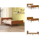Vidaxl - cadre de lit sans matelas marron miel pin massif 160x200 cm - cadre de lit - lit double - bois ...