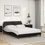 Vidaxl - cadre de lit sans matelas noir et blanc 140x190 cm similicuir 449131