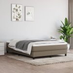Sommier à ressorts de lit taupe 140x190 cm tissu Sommier à ressorts de lit taupe 140x190 cm tissu