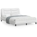 Cadre de lit avec tte de lit blanc 140x190 cm similicuir