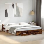 Vidaxl cadre de lit avec tiroirs sans matelas ch�ne fum� 180x200 cm