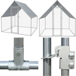 Cage extrieure pour poulets acier galvanis 2 x 2 x 1, 92 m - poulailler extrieur - abri pour poulet ...