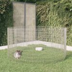 Enclos d animaux en libert� 12 panneaux 54x100 cm fer galvanis�