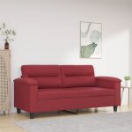 Vidaxl - canap  2 places rouge bordeaux 140 cm similicuir