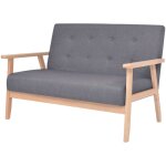 Vidaxl - canap� � 2 places tissu gris fonc�