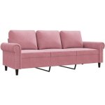 Vidaxl - canap  3 places rose 180 cm velours