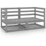 Vidaxl - canapés d'angle de jardin 2 pcs gris bois de pin massif Vidaxl - canapés d'angle de jardin 2 pcs gris bois de pin massif
