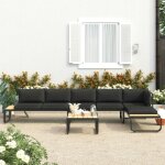 Vidaxl - canap�s d'angle de jardin 4 pcs et coussins aluminium et wpc