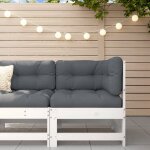 Canap� d'angle de jardin blanc bois de pin massif
