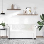 Vidaxl - canap� chesterfield � 2 places cuir synth�tique blanc