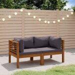 Canap� de jardin � 2 places avec coussin bois d'acacia massif