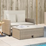 Vidaxl - canap de jardin avec coussins 2 places beige rsine tresse