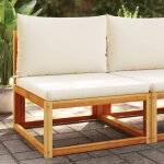 Vidaxl - canap� de jardin sans accoudoirs coussins bois massif d'acacia